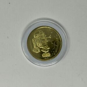 DISNEY 50th Anniversary Gold Medallion Coin Star Wars R2D2